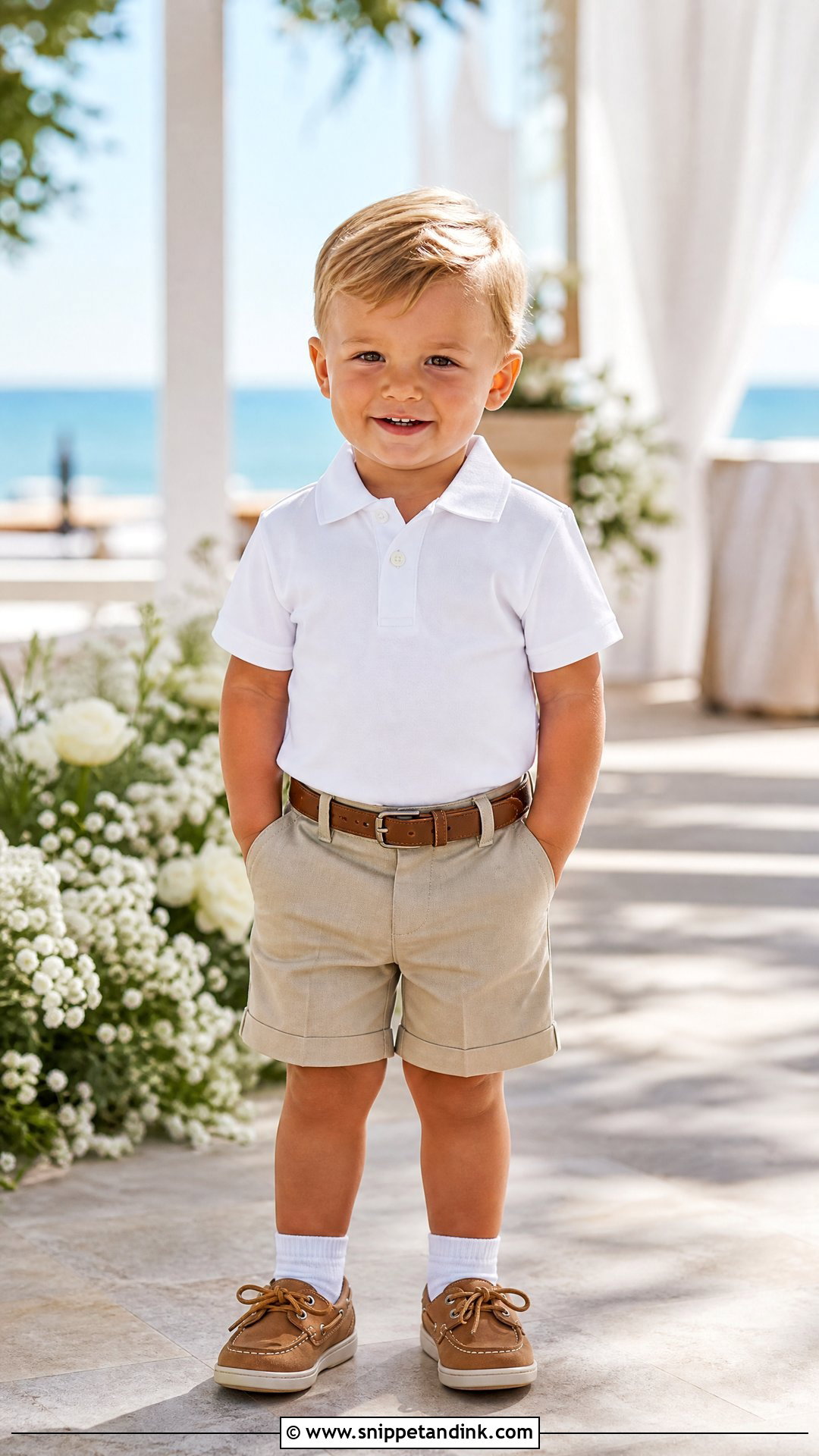 Toddler Boy Polo And Dress Shorts Outfit - Snippet and Ink - 25 Toddler Boy Wedding Outfit Ideas