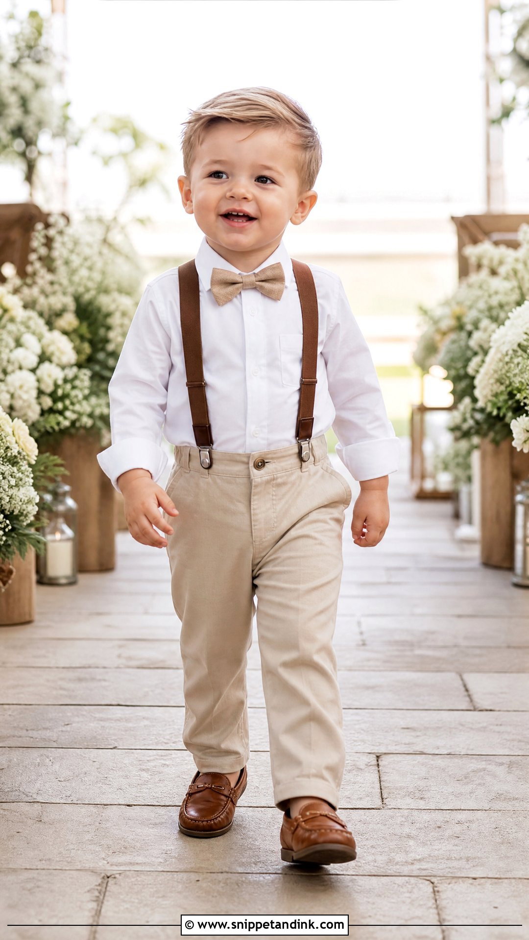 Toddler Boy Suspenders And Bow Tie Outfit - Snippet and Ink - 25 Toddler Boy Wedding Outfit Ideas