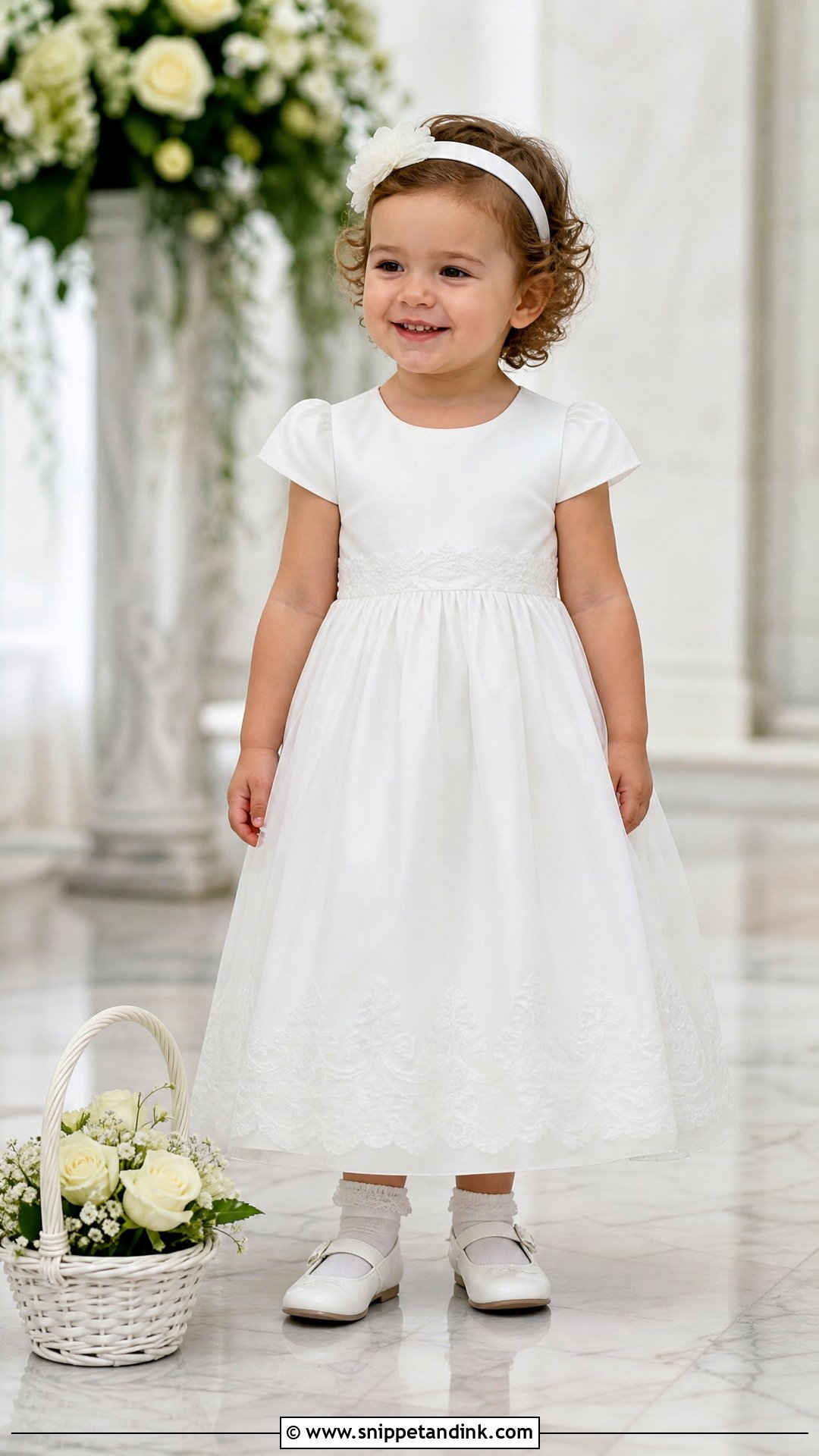 Toddler Little Bride Ankle Length Gown - Snippet and Ink - 25 Little Bride Gown Styles for Kids