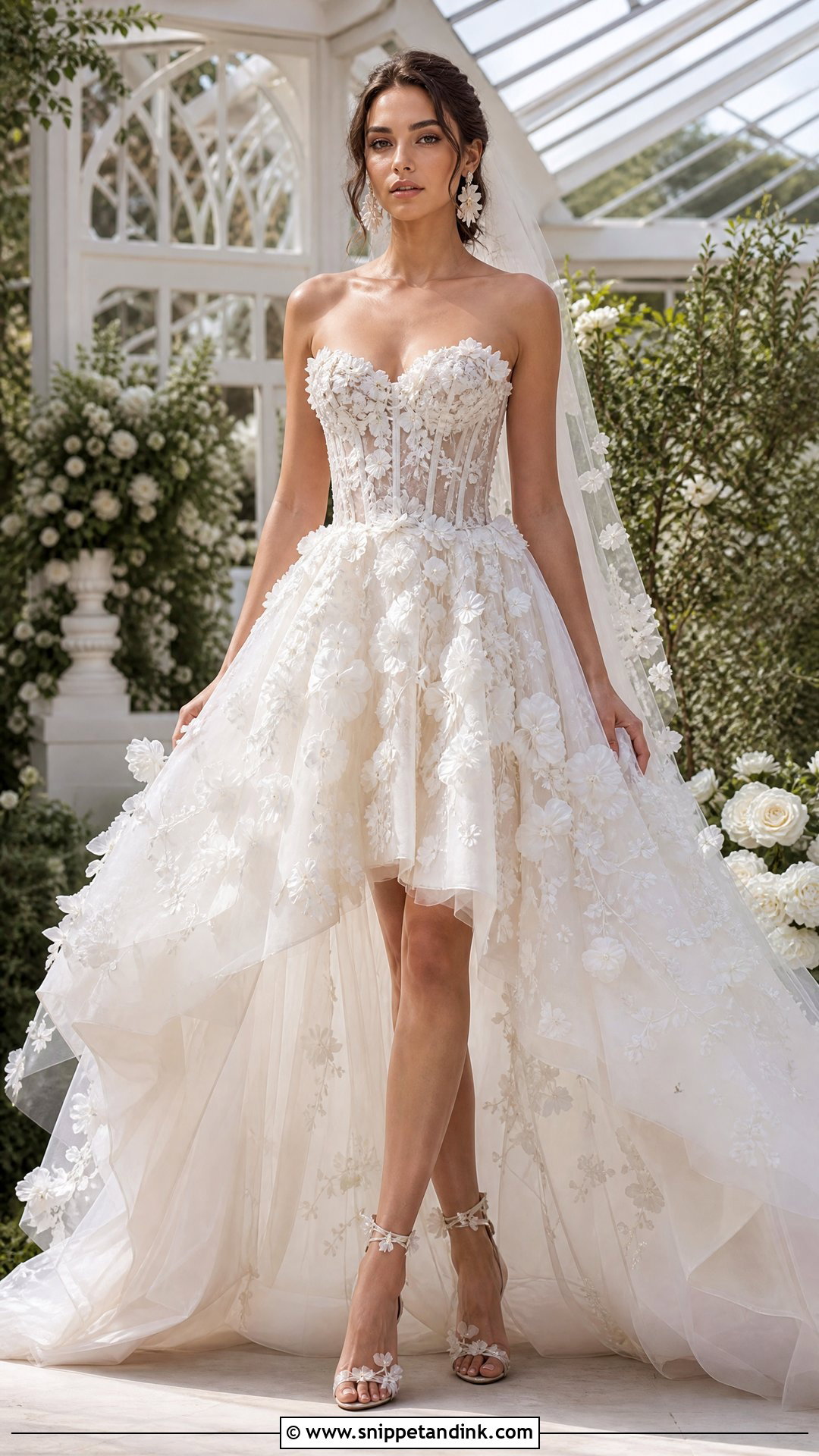 Tom Sebastien 3D Floral Wedding Dress - Snippet and Ink - 20 Tom Sebastien Wedding Dress Ideas