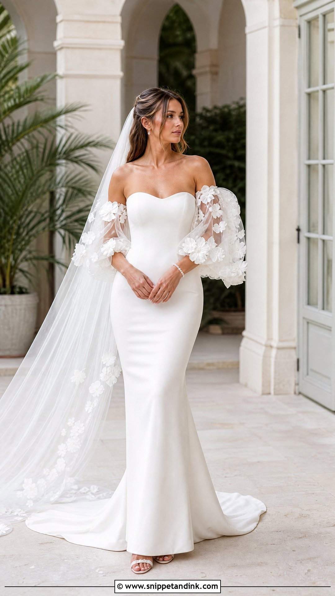 Tom Sebastien Detachable Sleeve Wedding Dress - Snippet and Ink - 20 Tom Sebastien Wedding Dress Ideas