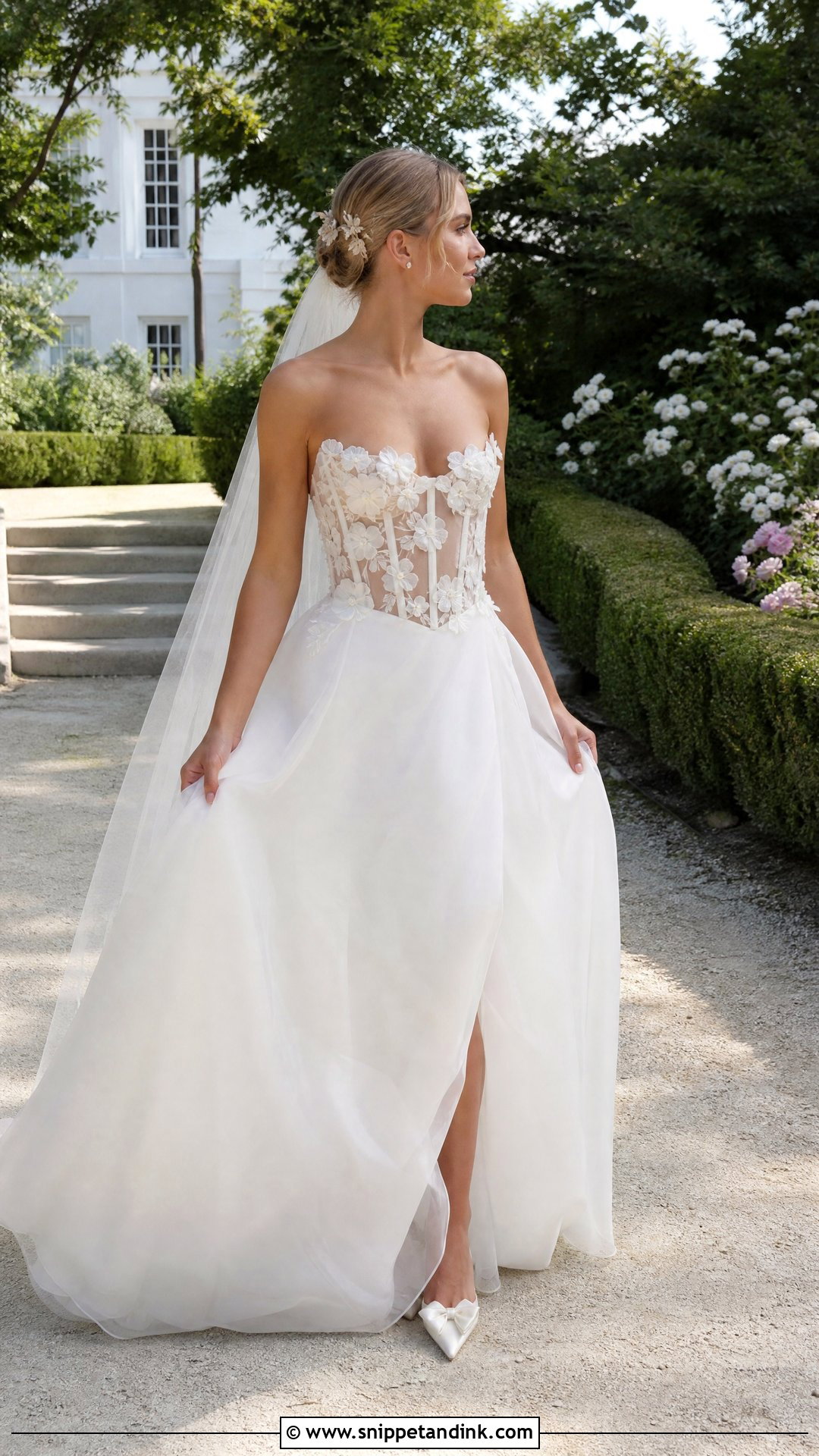 Tom Sebastien Floral Corset Wedding Dress - Snippet and Ink - 20 Tom Sebastien Wedding Dress Ideas