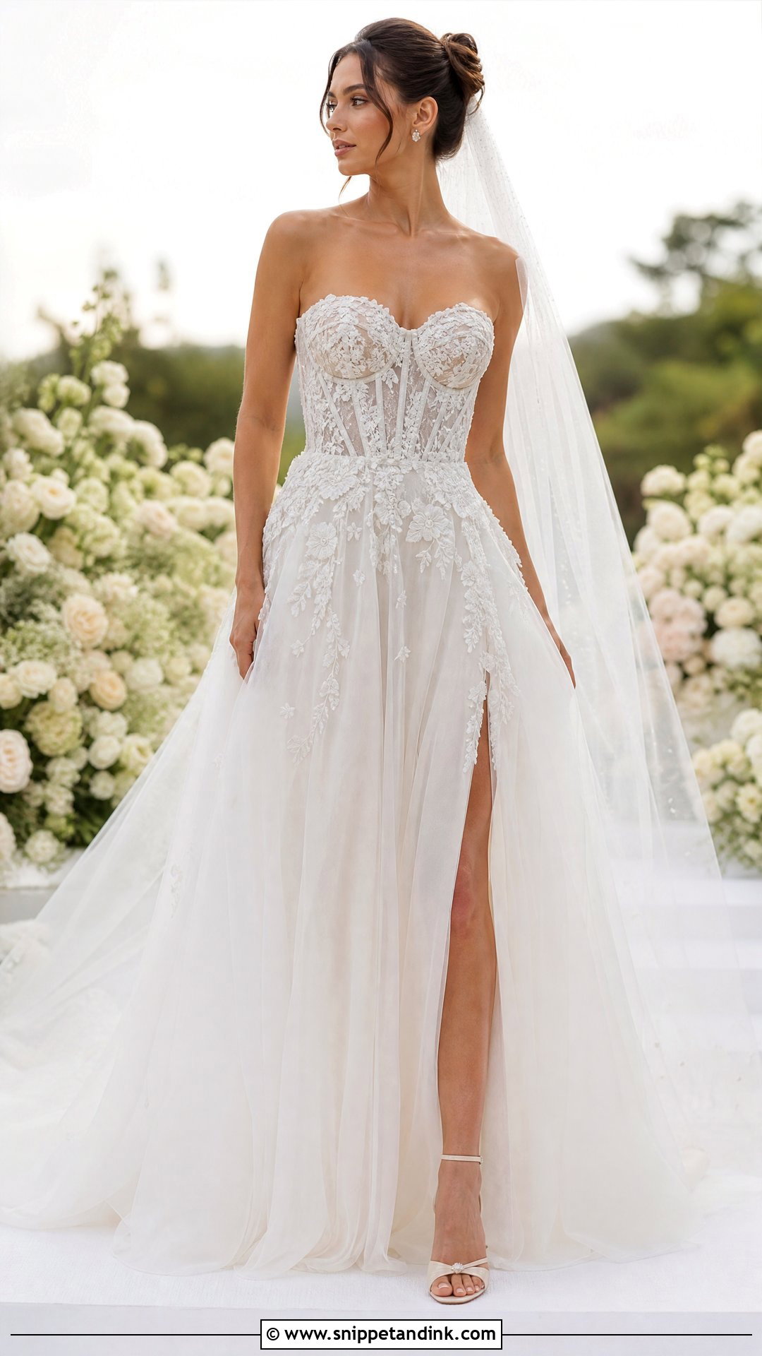 Tom Sebastien Sheer Corset Wedding Dress - Snippet and Ink - 20 Tom Sebastien Wedding Dress Ideas