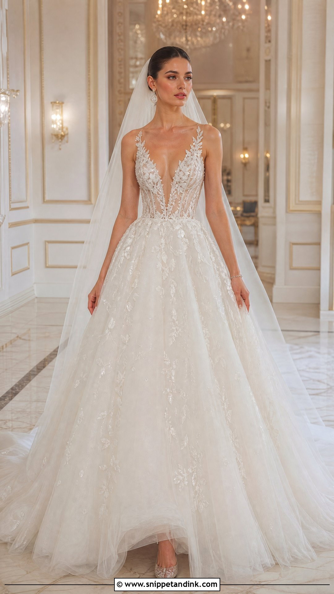 Tony Ward Bridal Deep V Neck Ball Gown - Snippet and Ink - 20 Tony Ward Bridal Ideas