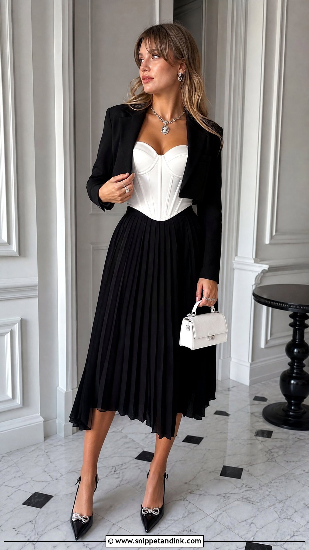 Tortured Poets White And Black Bachelorette Outfit - Snippet and Ink - 20 Taylor Swift Bachelorette Party Outfit Ideas