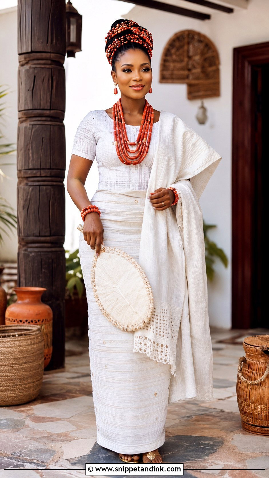 Traditional Akwa Ocha Wrapper And Blouse - Snippet and Ink - 20 Akwa Ocha Bride Styles