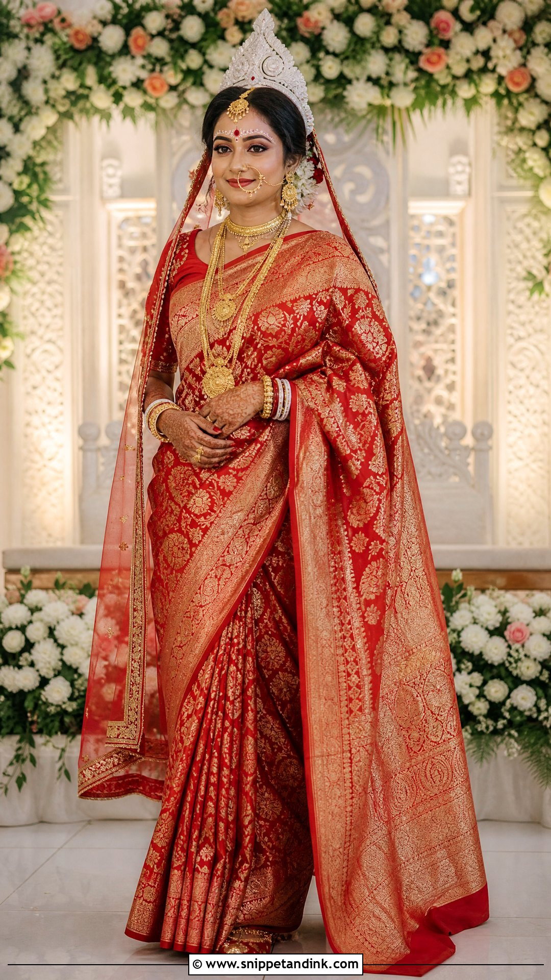 Traditional Bengali Bridal Kolka Design - Snippet and Ink - 25 Bridal Kolka Design Ideas