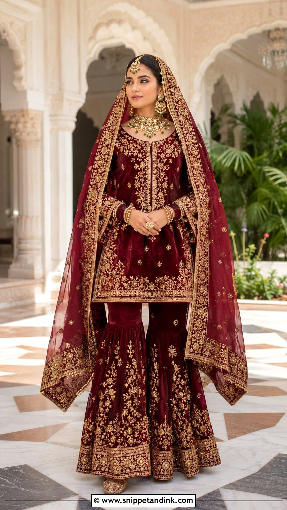Traditional Bridal Gharara - Snippet and Ink - 20 Bridal Traditional Outfit Ideas