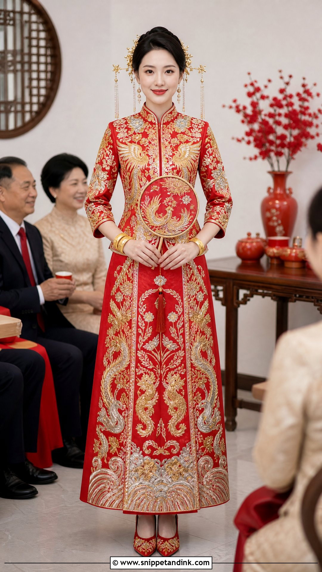 Traditional Chinese Bride Dragon And Phoenix Outfit - Snippet and Ink - 20 Traditional Chinese Bride Ideas