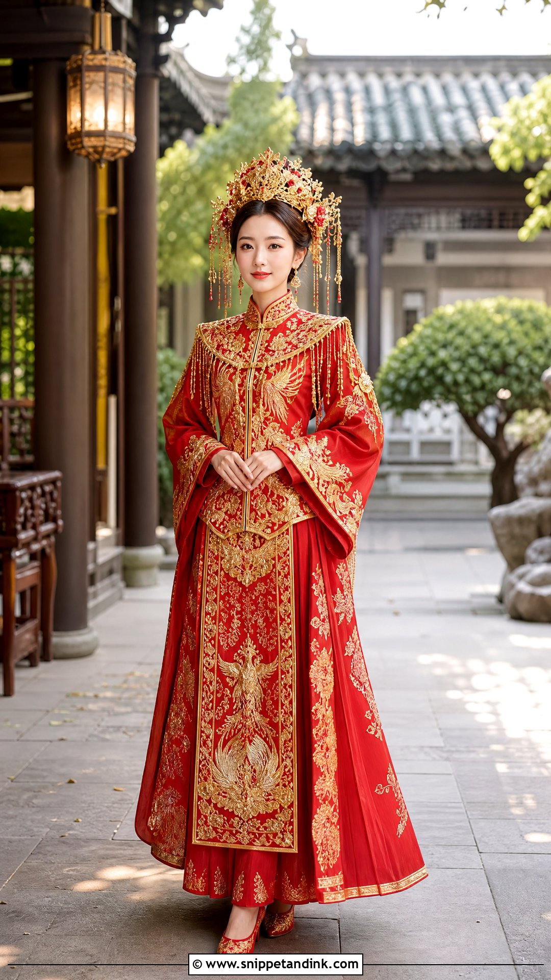 Traditional Chinese Bride Fengguan Xiapei Outfit - Snippet and Ink - 20 Traditional Chinese Bride Ideas