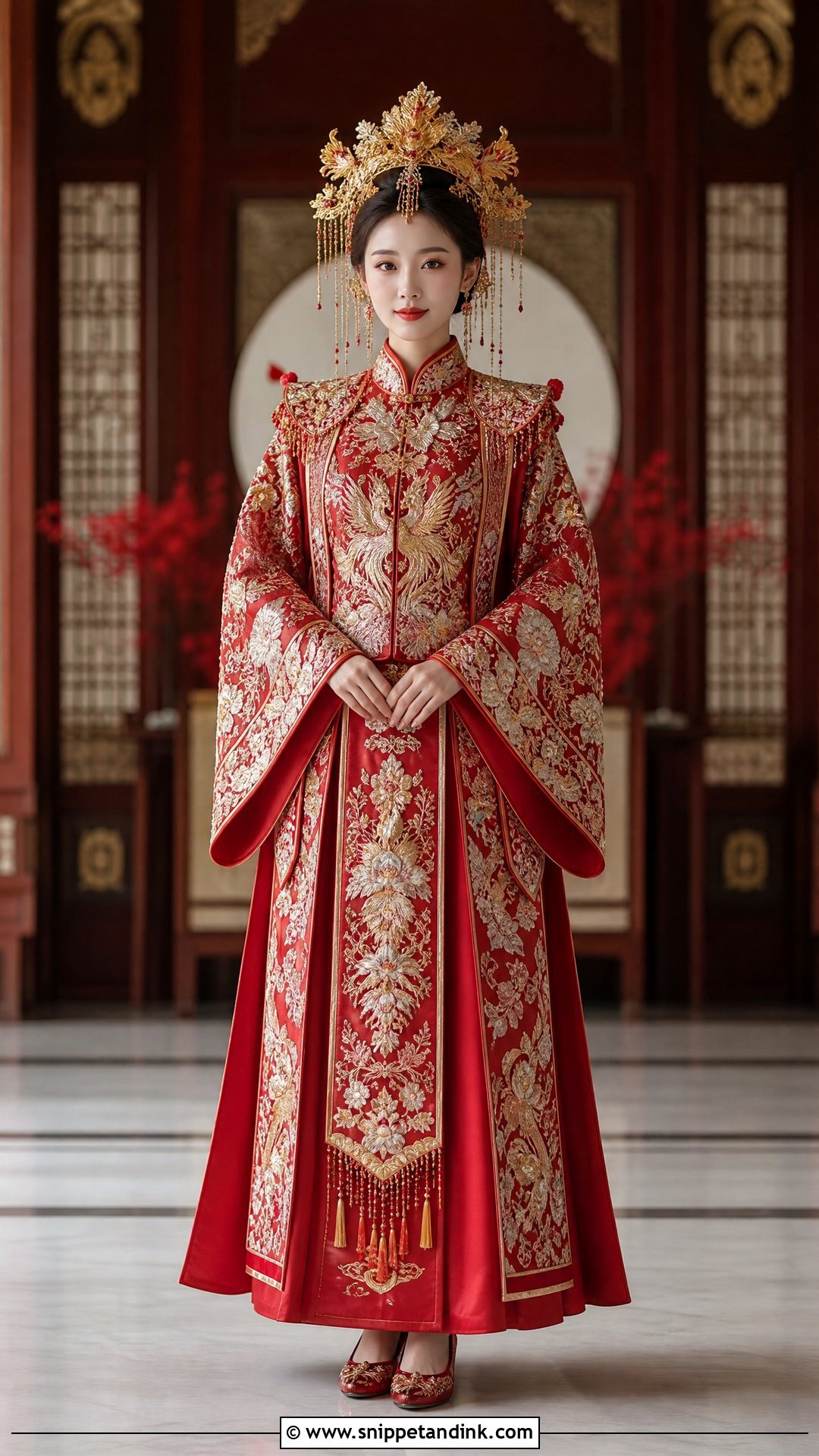 Traditional Chinese Bride Phoenix Crown Outfit - Snippet and Ink - 20 Traditional Chinese Bride Ideas