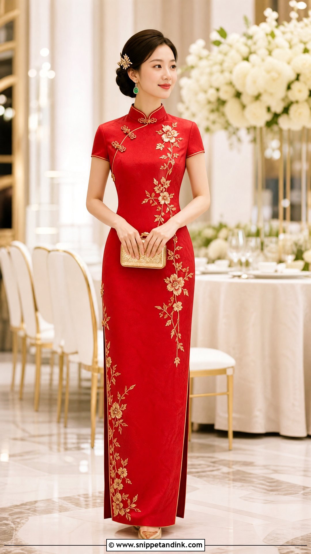 Traditional Chinese Bride Red Qipao Outfit - Snippet and Ink - 20 Traditional Chinese Bride Ideas