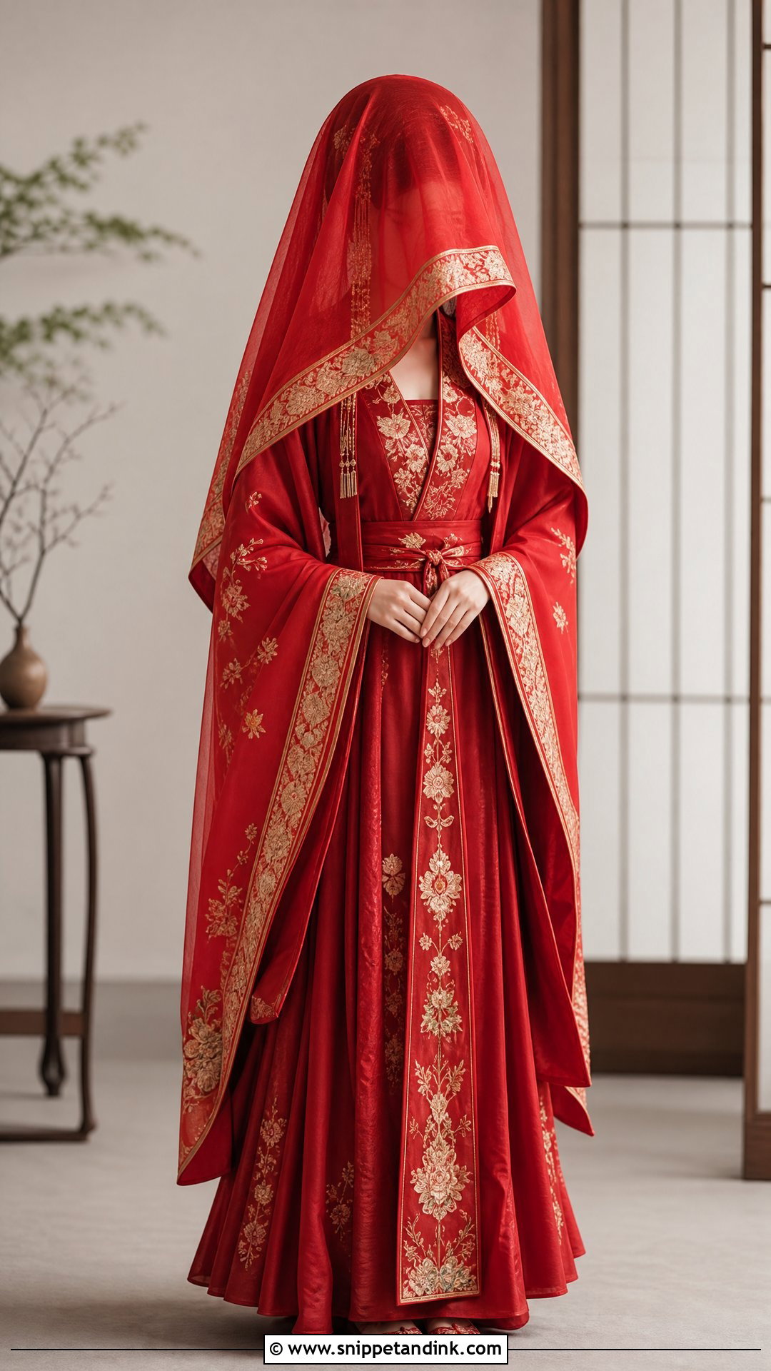 Traditional Chinese Bride Red Veil Outfit - Snippet and Ink - 20 Traditional Chinese Bride Ideas