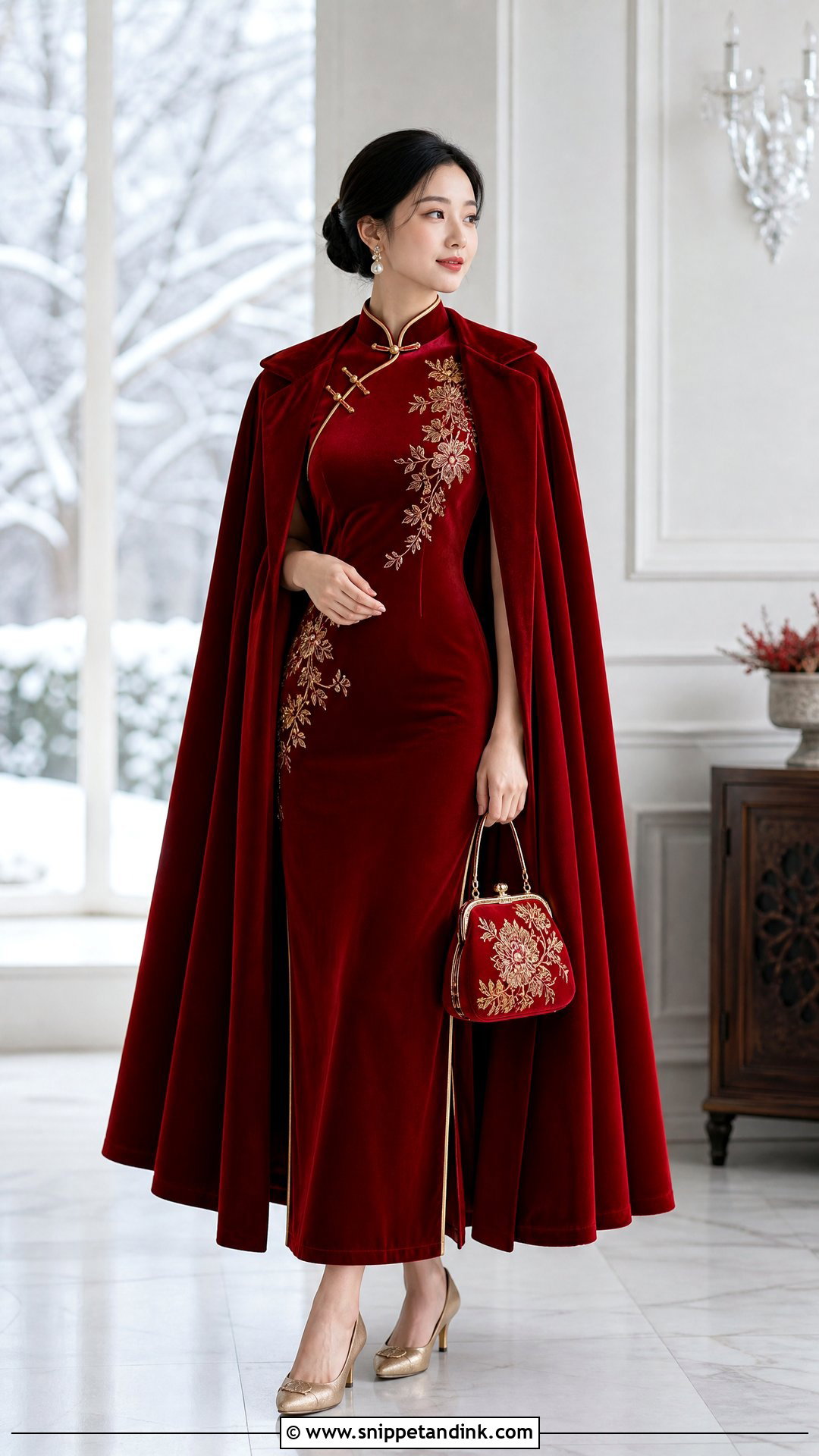 Traditional Chinese Bride Velvet Qipao Outfit - Snippet and Ink - 20 Traditional Chinese Bride Ideas