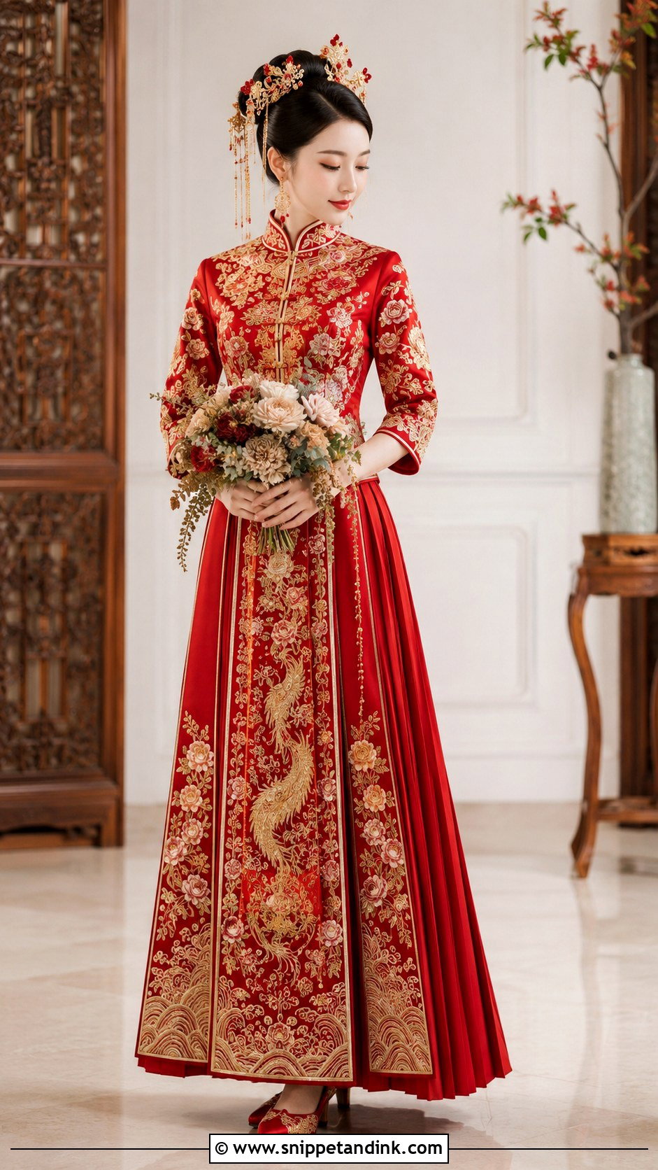 Traditional Chinese Red Wedding Dress - Snippet and Ink - 25 Historical Wedding Dresses