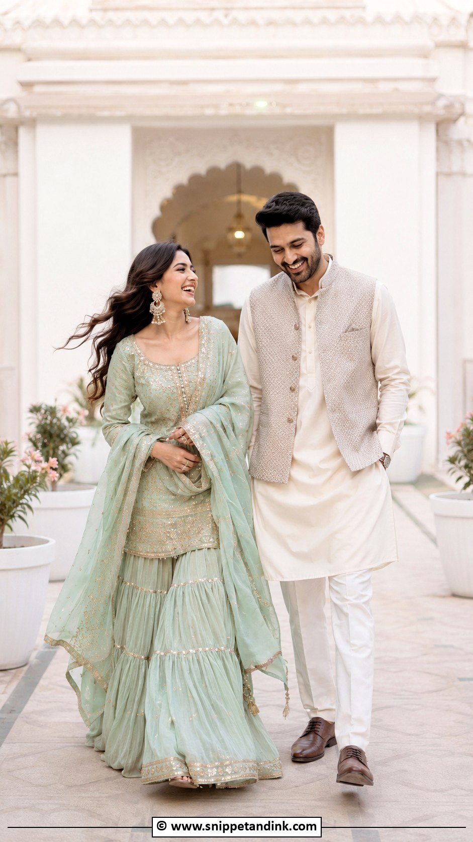 Traditional Couple Candid Laugh Pose - Snippet and Ink - 25 Couple Poses in Traditional Wear Ideas
