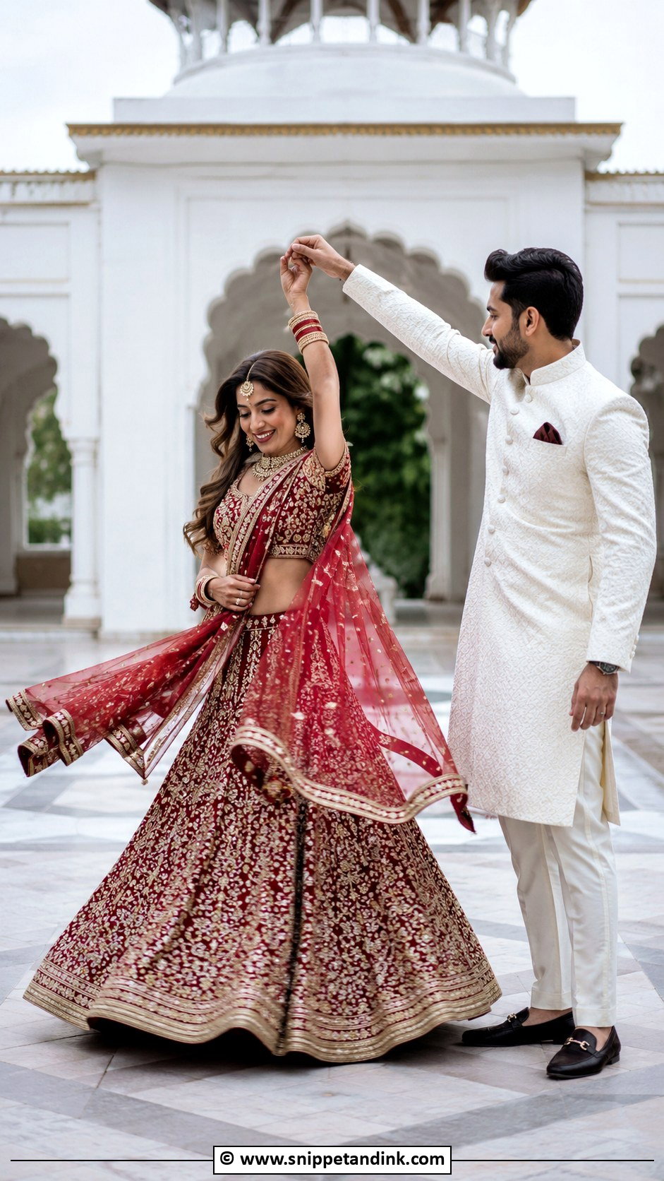 Traditional Couple Twirl Pose - Snippet and Ink - 25 Couple Poses in Traditional Wear Ideas
