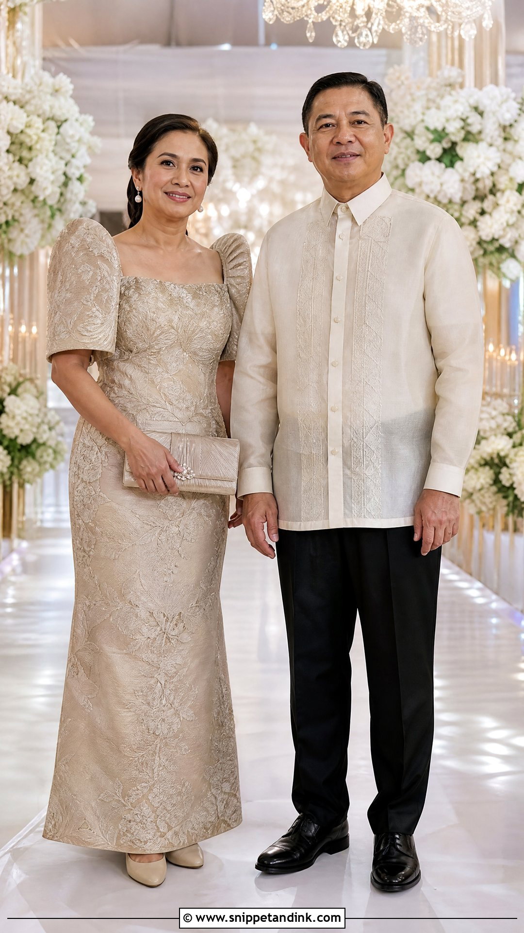 Traditional Filipiniana Gown and Barong Tagalog - Snippet and Ink - 20 Principal Sponsors Wedding Attire Ideas