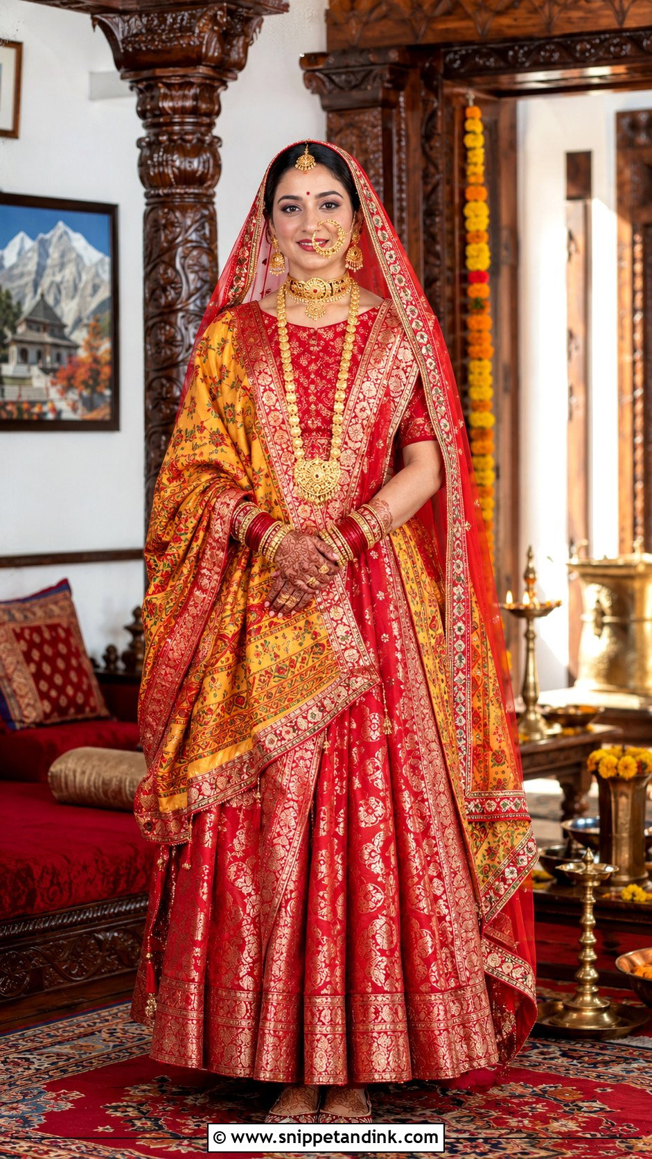 Traditional Gold Jewelry Kumauni Bride - Snippet and Ink - 20 Kumauni Bride Ideas