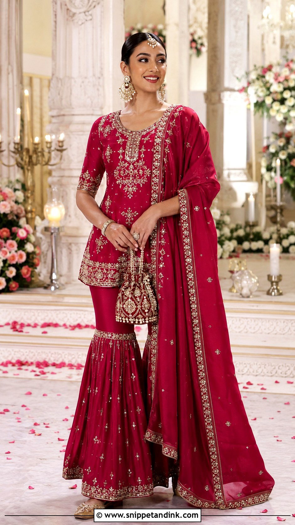 Traditional Indian Bridesmaid Gharara - Snippet and Ink - 20 Indian Bridemates Dress Ideas