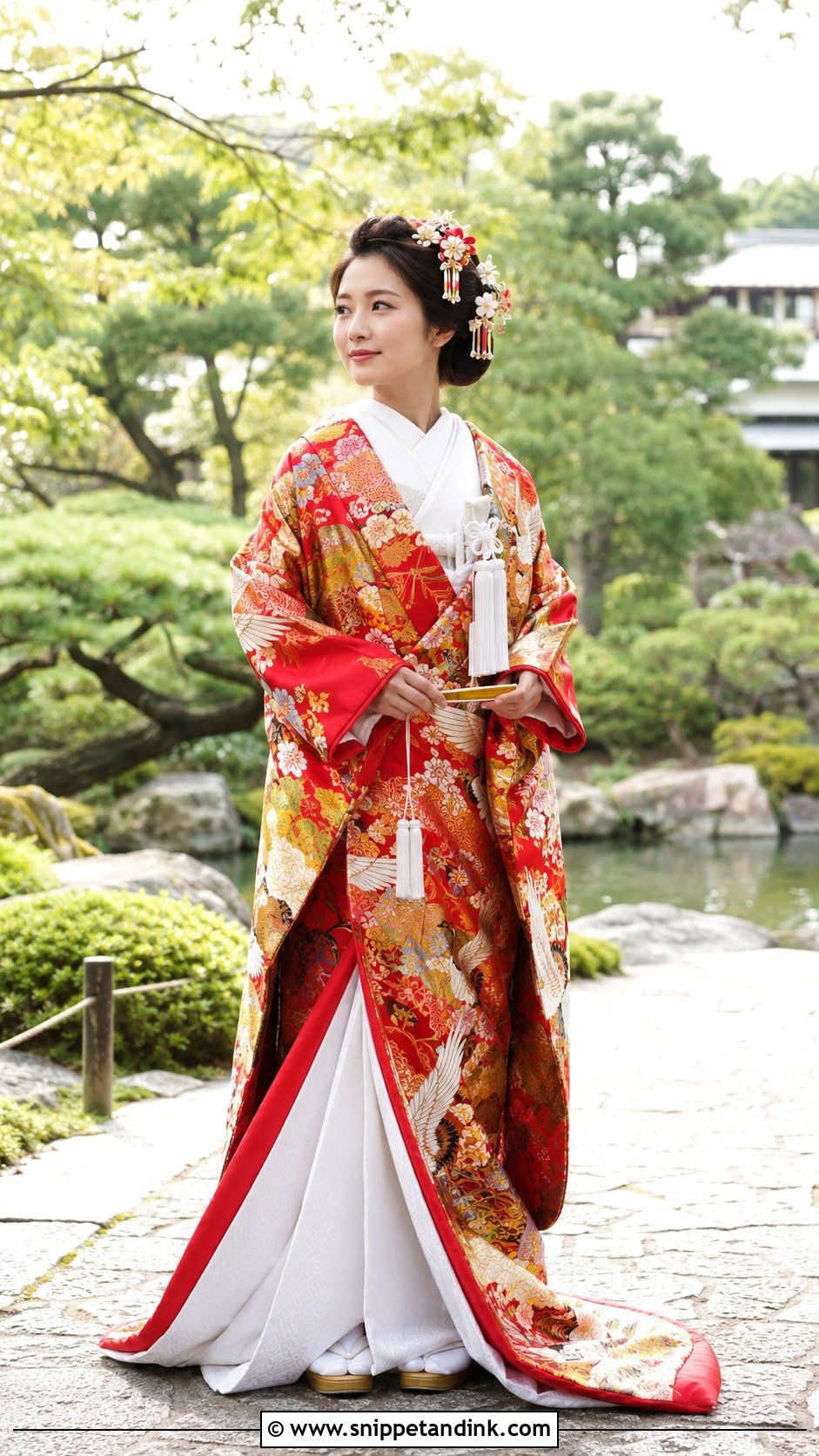 Traditional Japanese Wedding Kimono For Photoshoot - Snippet and Ink - 25 Traditional Japanese Wedding Dress Ideas