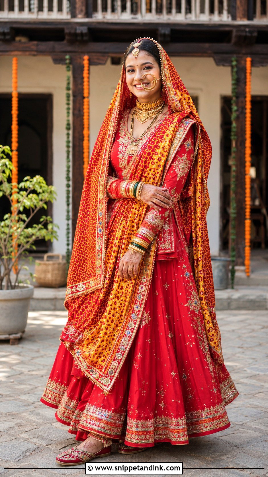 Traditional Kumaoni Bride Ghagra And Pichora - Snippet and Ink - 20 Kumaoni Bride Ideas