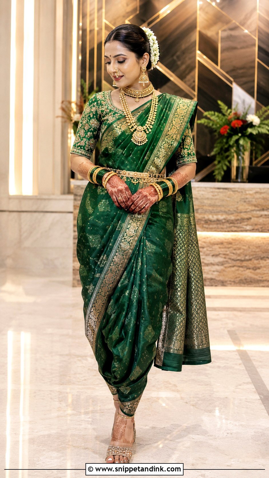 Traditional Maharashtrian Navvari Bridal Look - Snippet and Ink - 30 Navvari Bridal Look Ideas