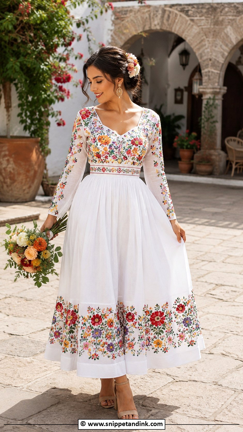 Traditional Mexican Wedding Dress With Embroidery - Snippet and Ink - 30 Mexican Wedding Dress Ideas