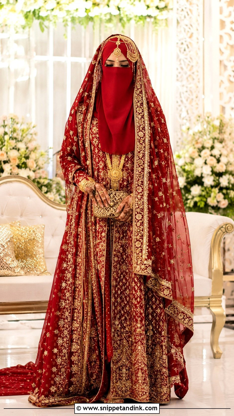 Traditional Niqab Bride Outfit - Snippet and Ink - 30 Niqab Bride Ideas