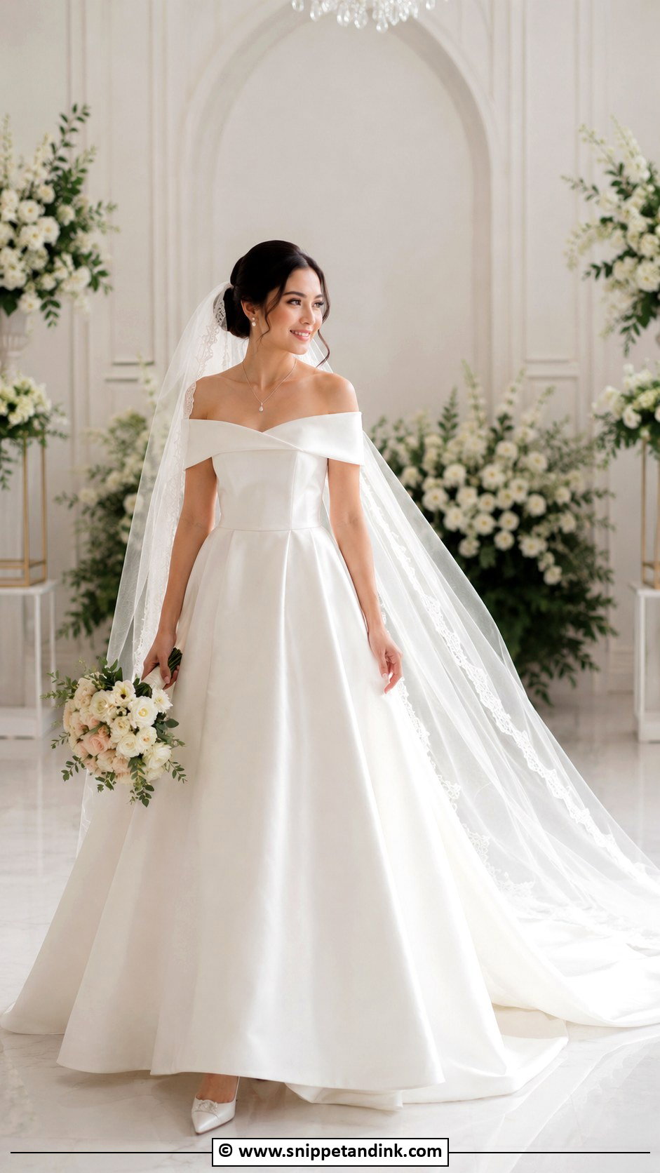 Traditional Off Shoulder Wedding Dress - Snippet and Ink - 35 Traditional Wedding Dress Ideas