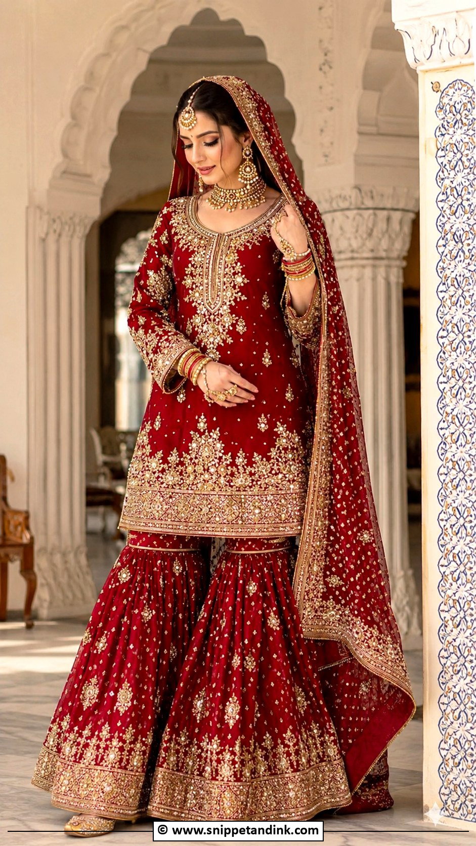Traditional Pakistani Bridal Gharara Dress - Snippet and Ink - 35 Traditional Wedding Dress Ideas