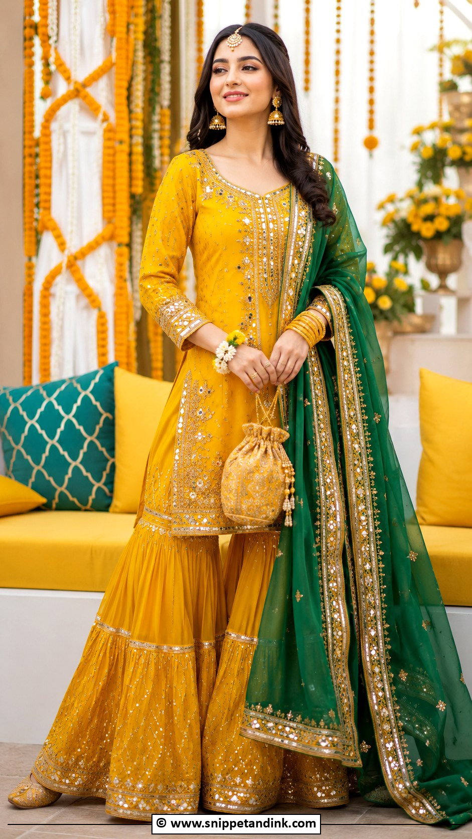Traditional Pakistani Mehndi Dress - Snippet and Ink - 30 Pakistani Mehndi Dresses