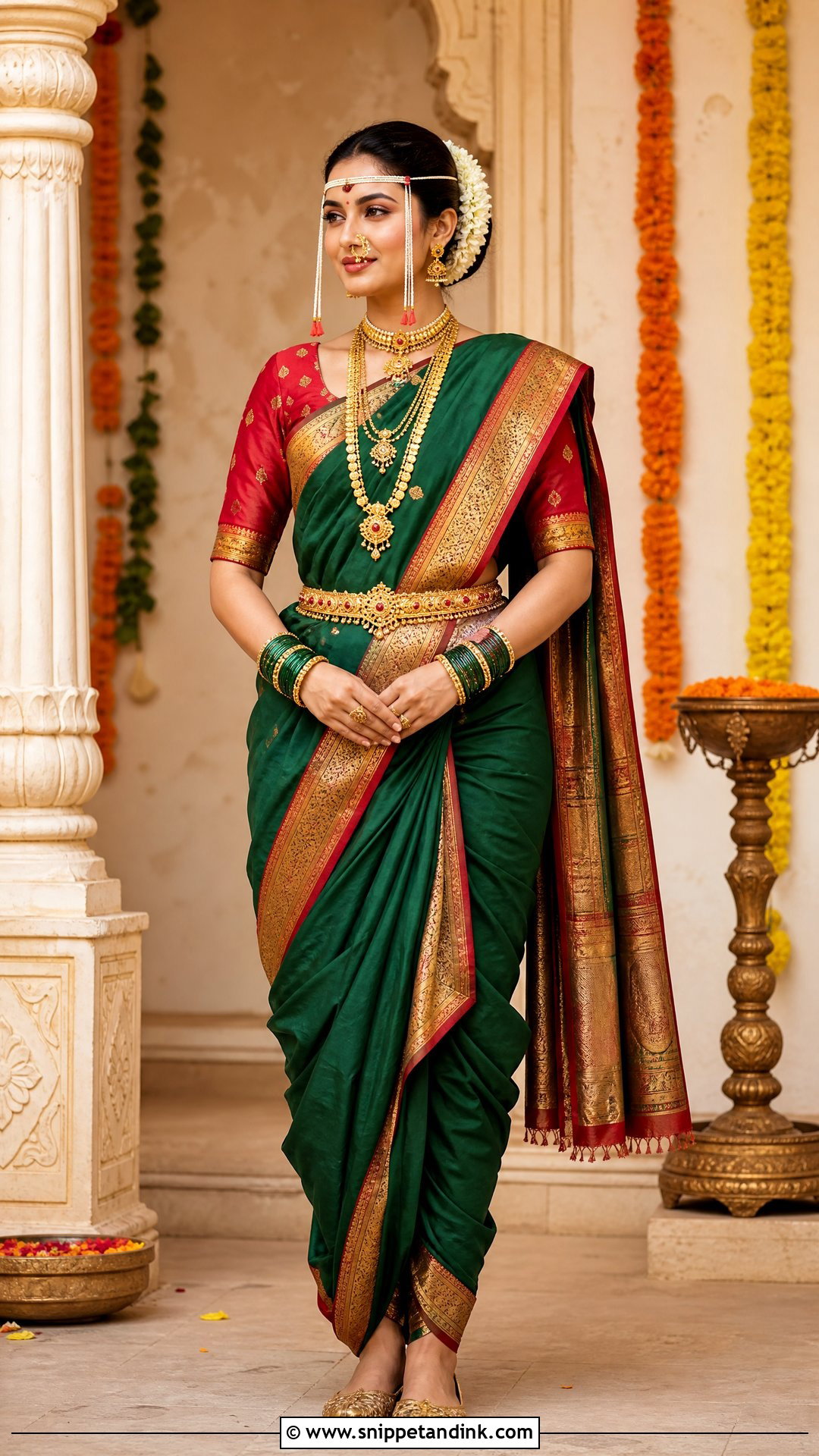 Traditional Peshwai Marathi Bride Look - Snippet and Ink - 20 Simple Marathi Bride Look Ideas
