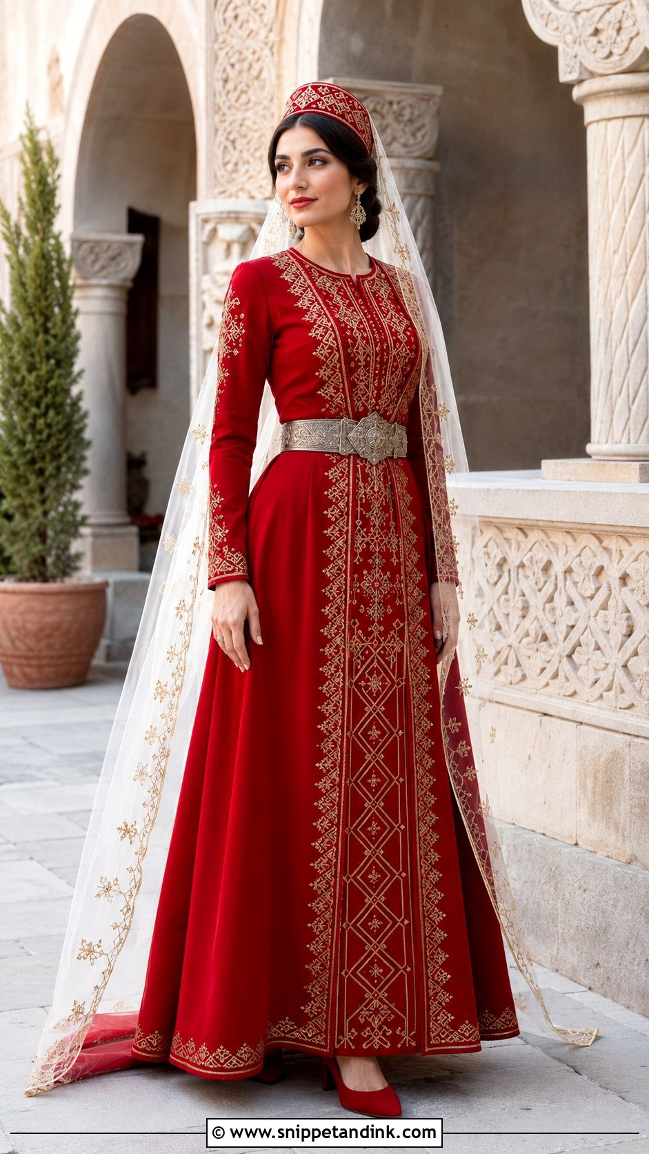 Traditional Red Armenian Taraz Wedding Dress - Snippet and Ink - 20 Armenian Wedding Dress Ideas