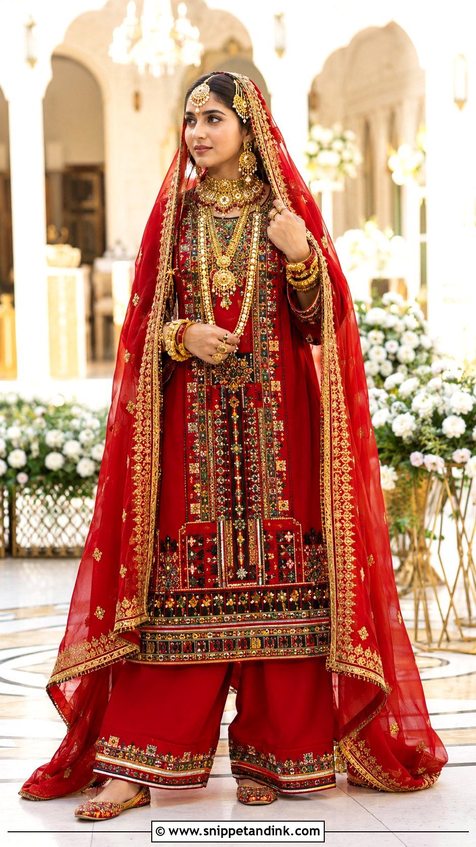 Traditional Red Balochi Wedding Dress - Snippet and Ink - 20 Balochi Wedding Dresses