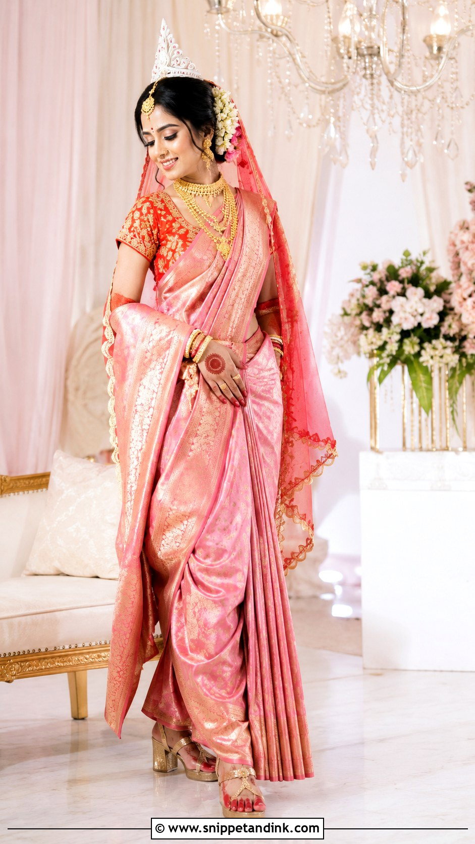 Traditional Red Banarasi Bengali Bride - Snippet and Ink - 20 Bengali Bride Ideas