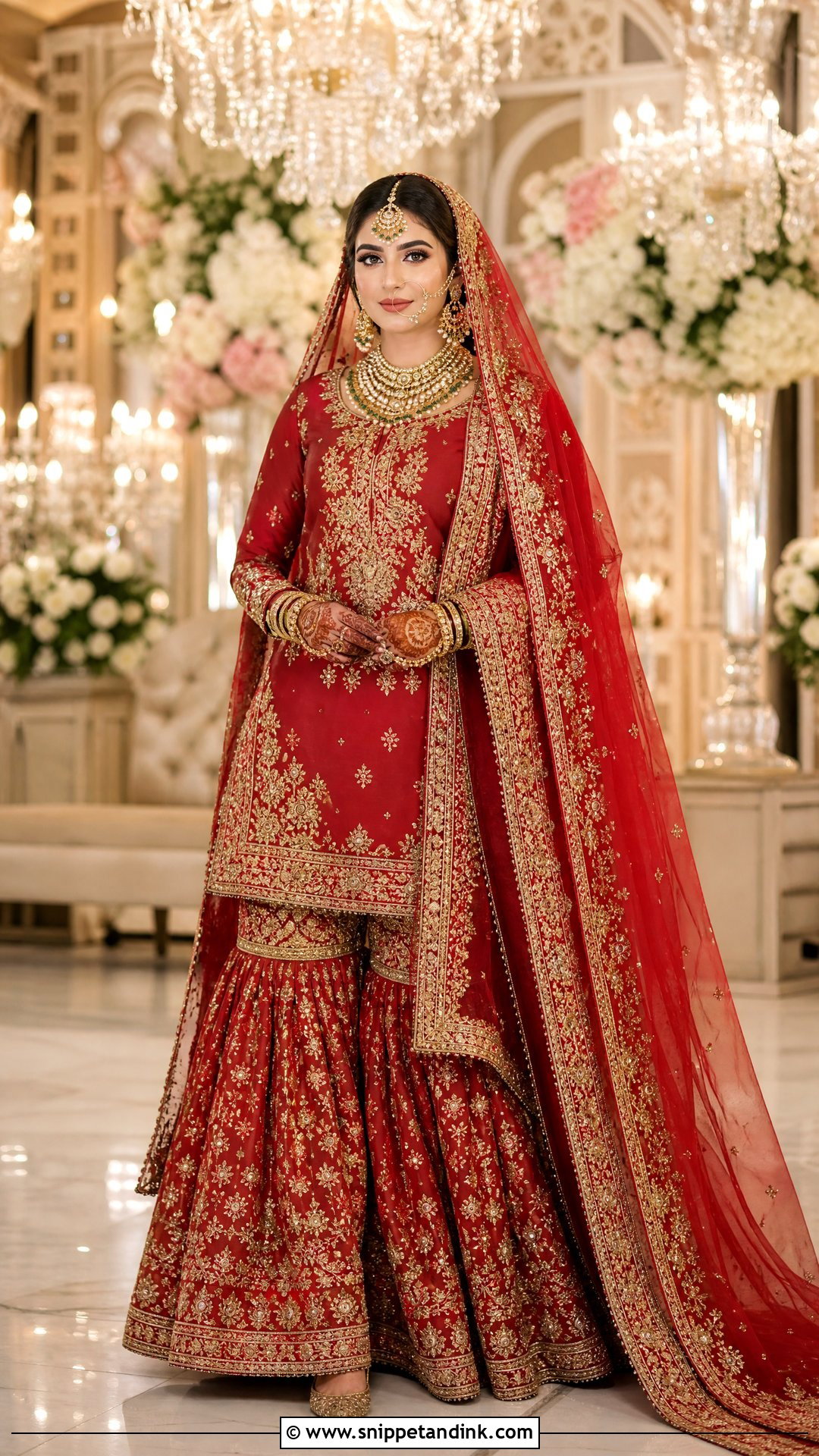 Traditional Red Garara With Short Kameez - Snippet and Ink - 20 Red Garara Dress Pakistani Bridal Ideas