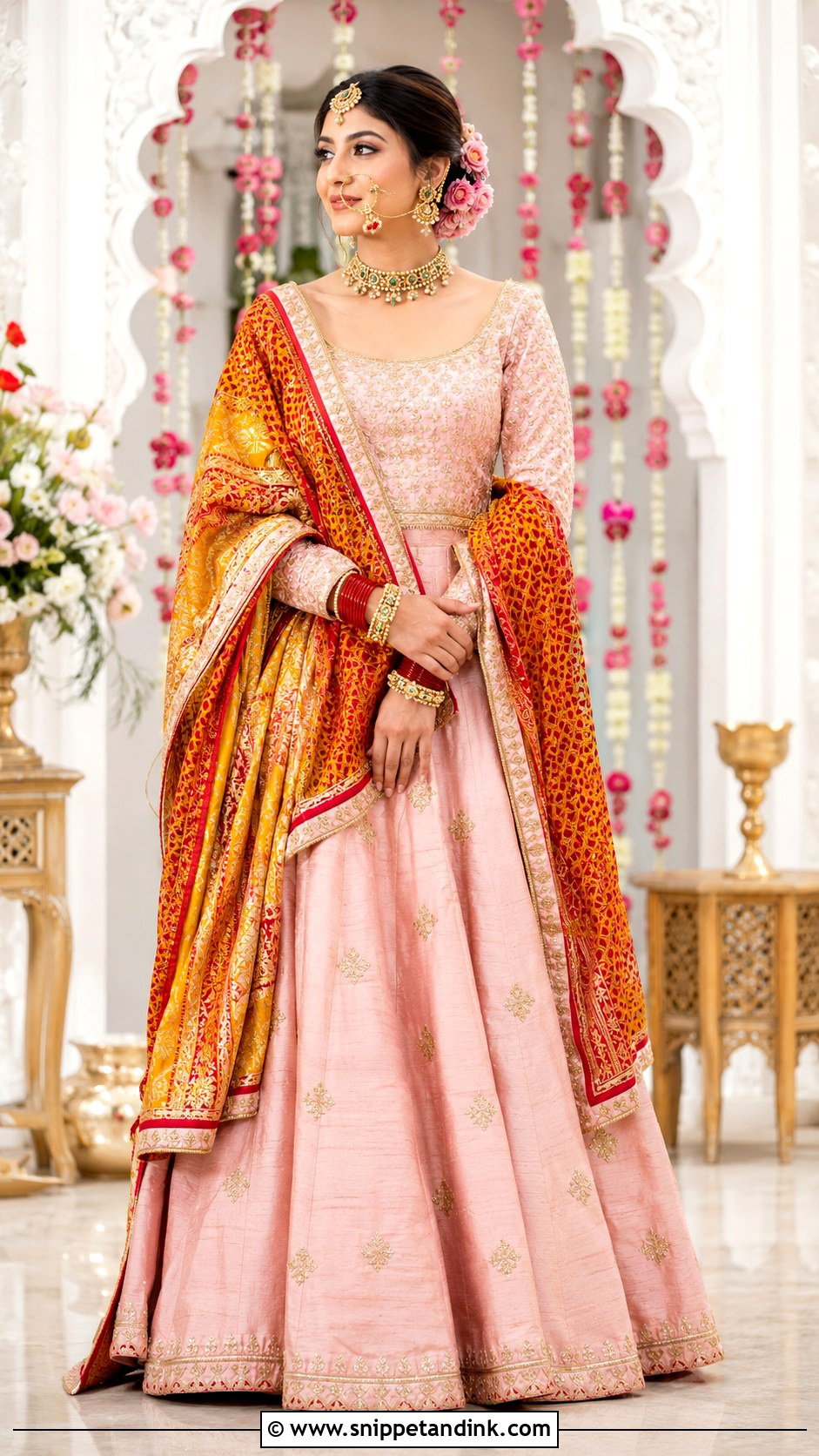 Traditional Red Ghagra Choli Kumauni Bride - Snippet and Ink - 20 Kumauni Bride Ideas