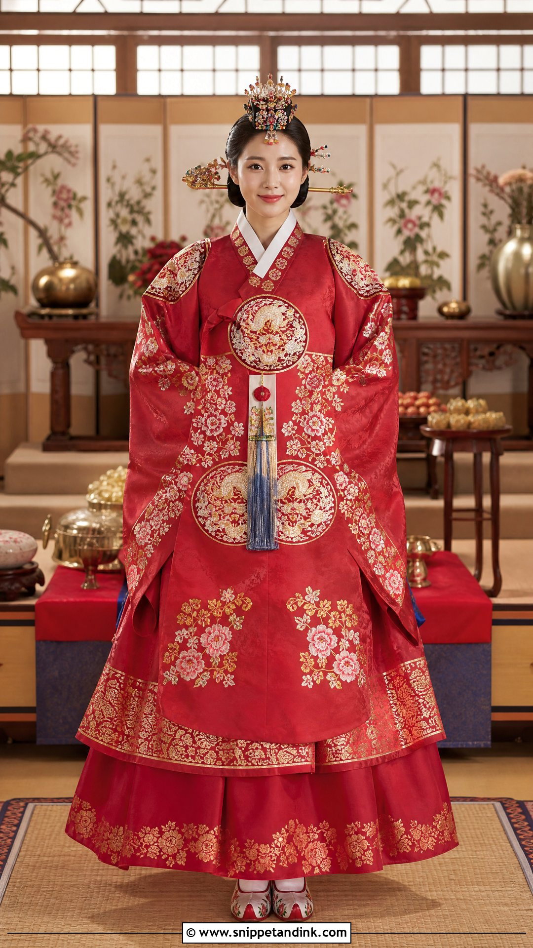 Traditional Red Korean Wedding Hanbok - Snippet and Ink - 25 Korean Wedding Dress Gowns