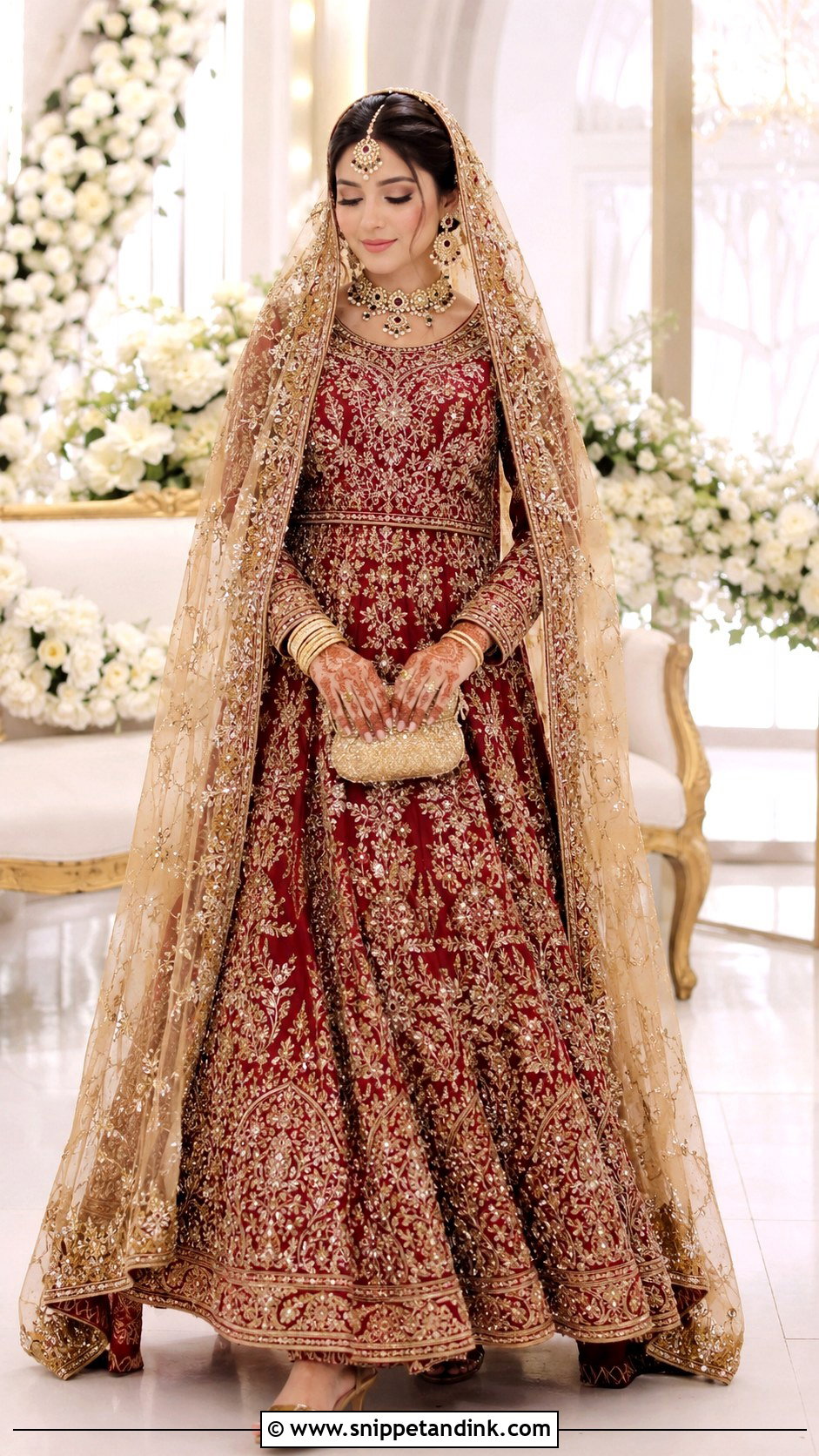 Traditional Red Nikah Lehenga Outfit - Snippet and Ink - 25 Pakistani Nikah Outfit Ideas