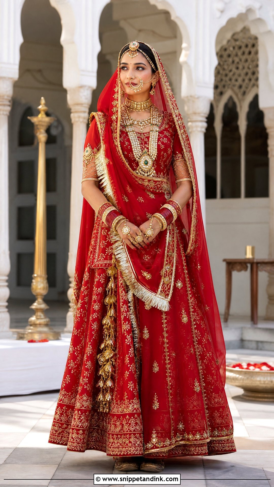 Traditional Red Rajputi Bridal Look - Snippet and Ink - 20 Rajputi Bridal Look Ideas