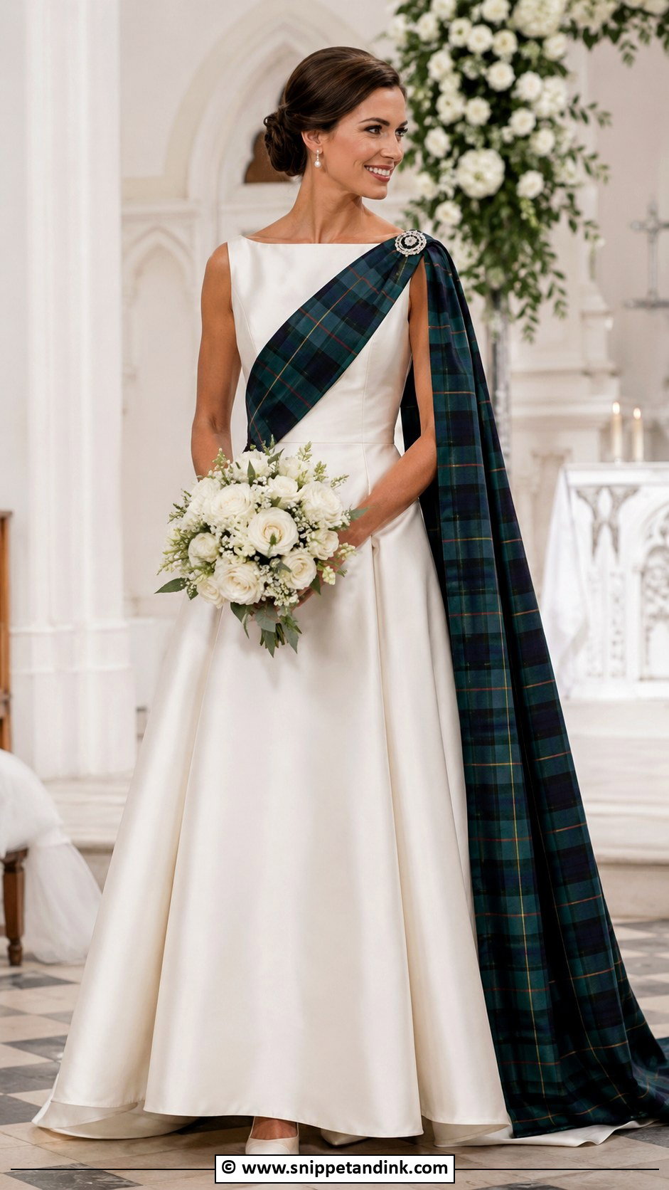 Traditional Scottish Tartan Wedding Dress - Snippet and Ink - 35 Traditional Wedding Dress Ideas