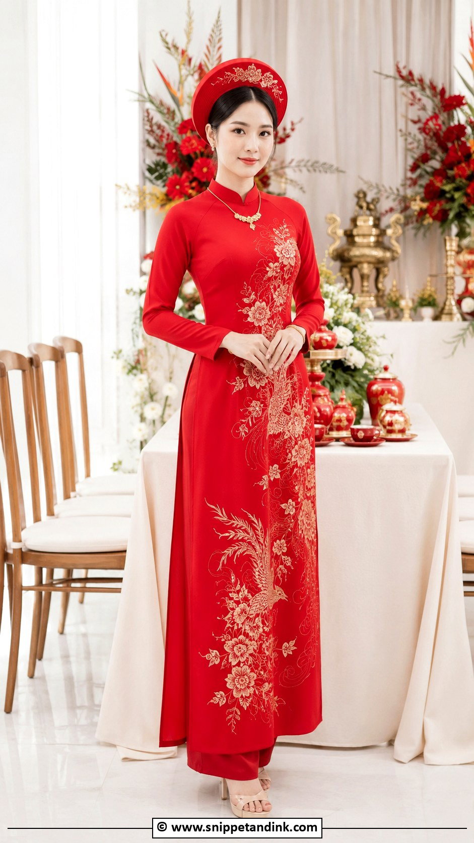 Traditional Vietnamese Ao Dai Wedding Dress - Snippet and Ink - 35 Traditional Wedding Dress Ideas