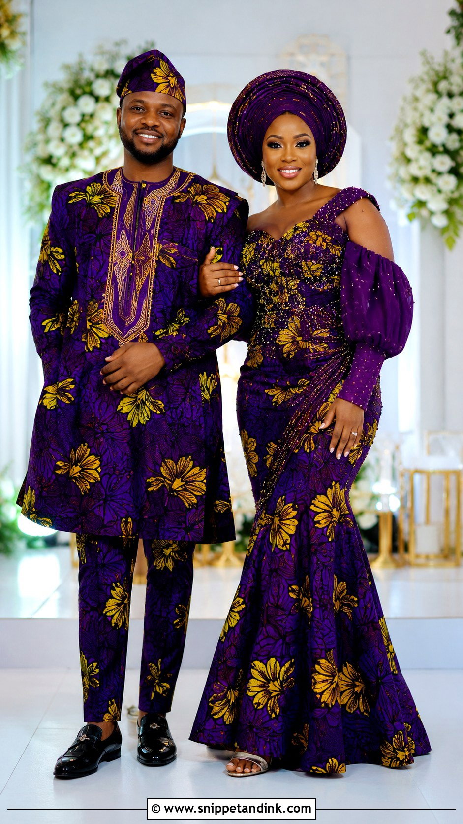 Traditional Wedding Ankara Couple Outfit - Snippet and Ink - 25 Nigeria Traditional Wedding Outfit Ideas