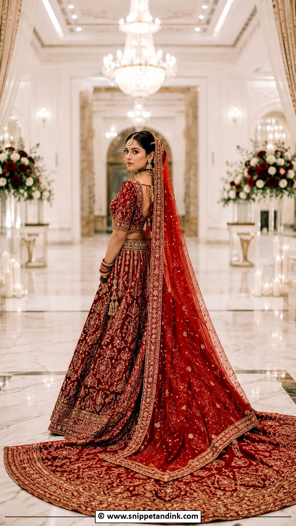 Trail Lehenga Barat Bride Look - Snippet and Ink - 30 Barat Bride Ideas
