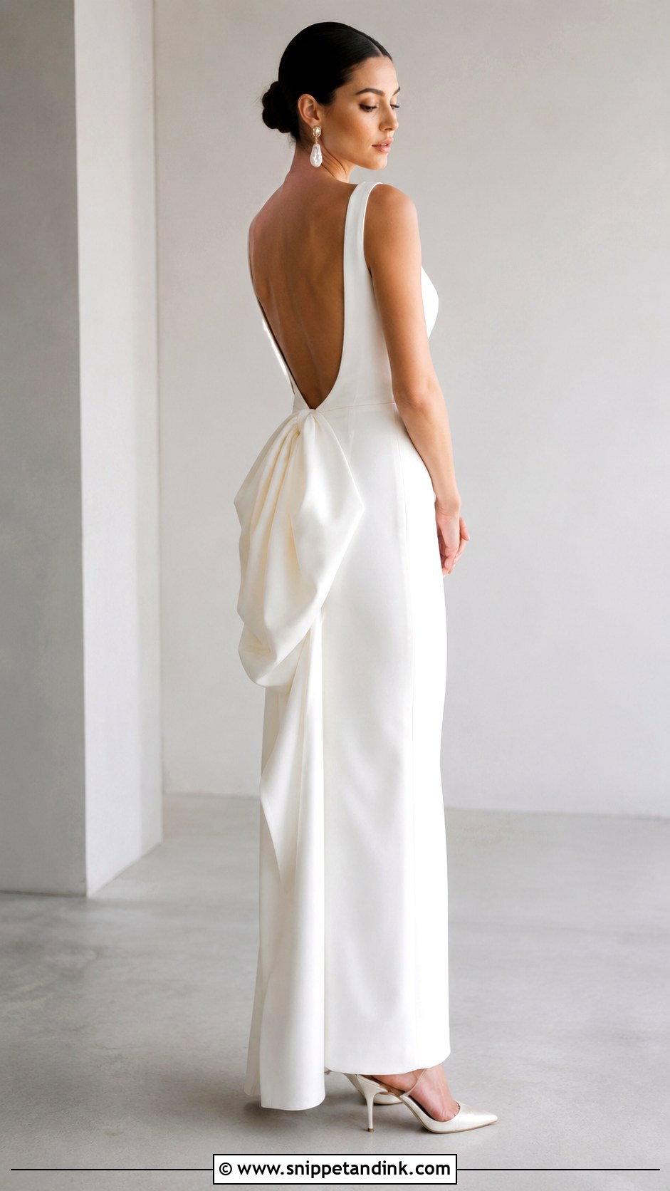 Train Flip Bustle Crepe Wedding Dress - Snippet and Ink - 25 Bustle Wedding Dress Styles