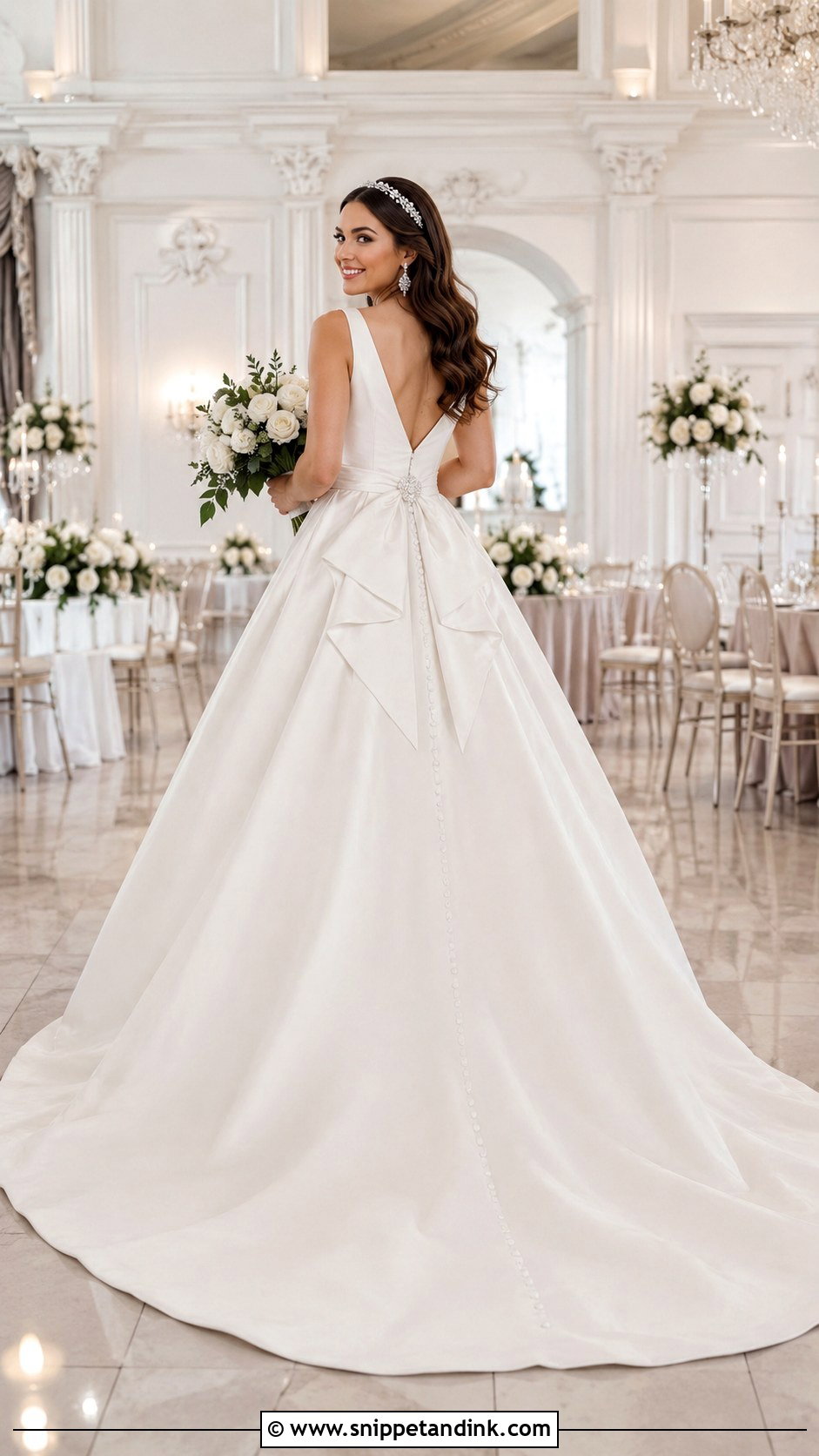 Train Flip Bustle for Full Skirt Dress - Snippet and Ink - 20 Dress Bustle Ideas