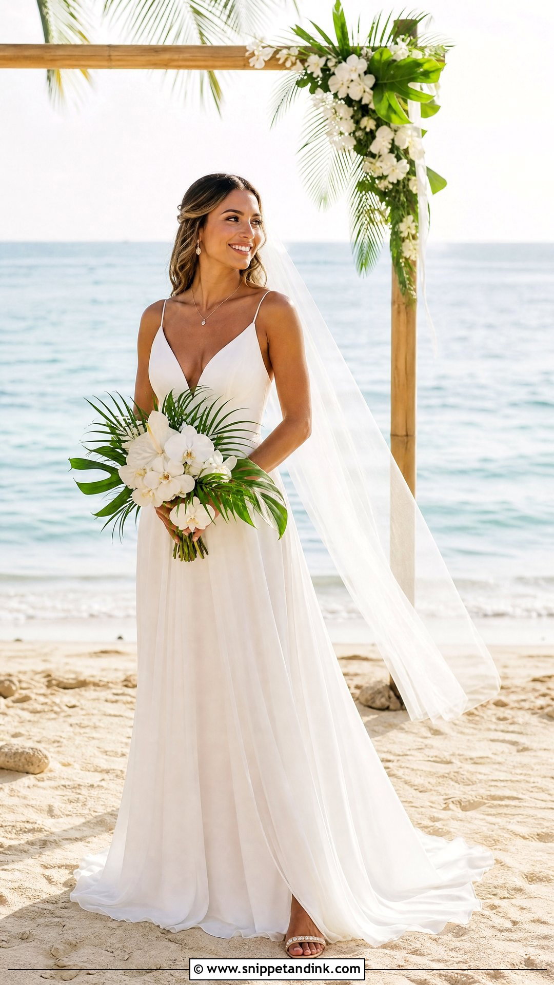 Tropical A Line Wedding Dress - Snippet and Ink - 25 Tropical Wedding Dress Ideas