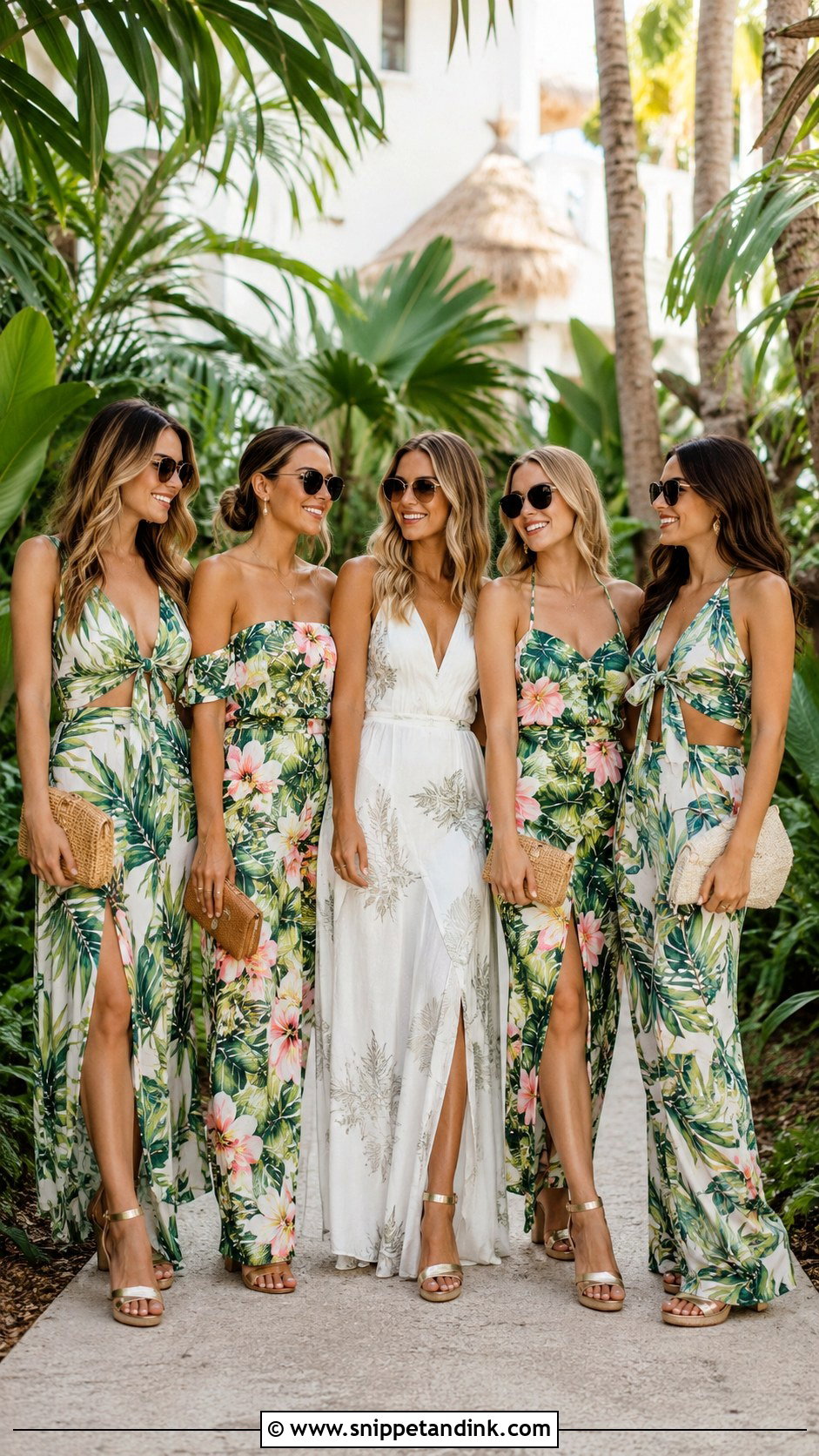 Tropical Print Bridal Party Bachelorette Outfit - Snippet and Ink - 20 Bridal Party Bachelorette Outfits