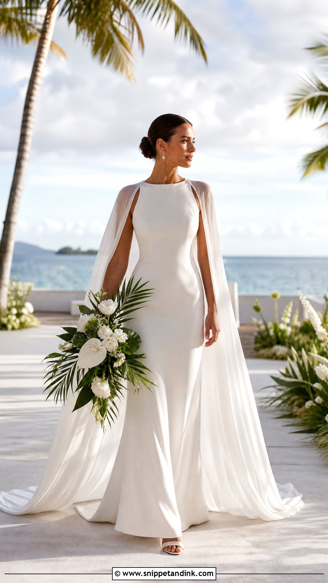 Tropical Wedding Dress With Cape - Snippet and Ink - 25 Tropical Wedding Dress Ideas